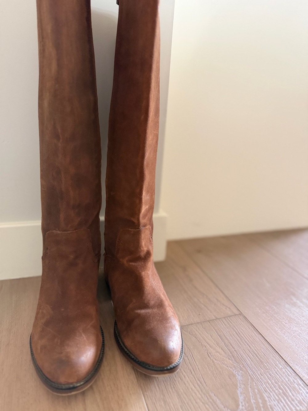 Franco Sarto Tall Leather Riding Boots in chestnut Brown